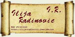 Ilija Radinović vizit kartica